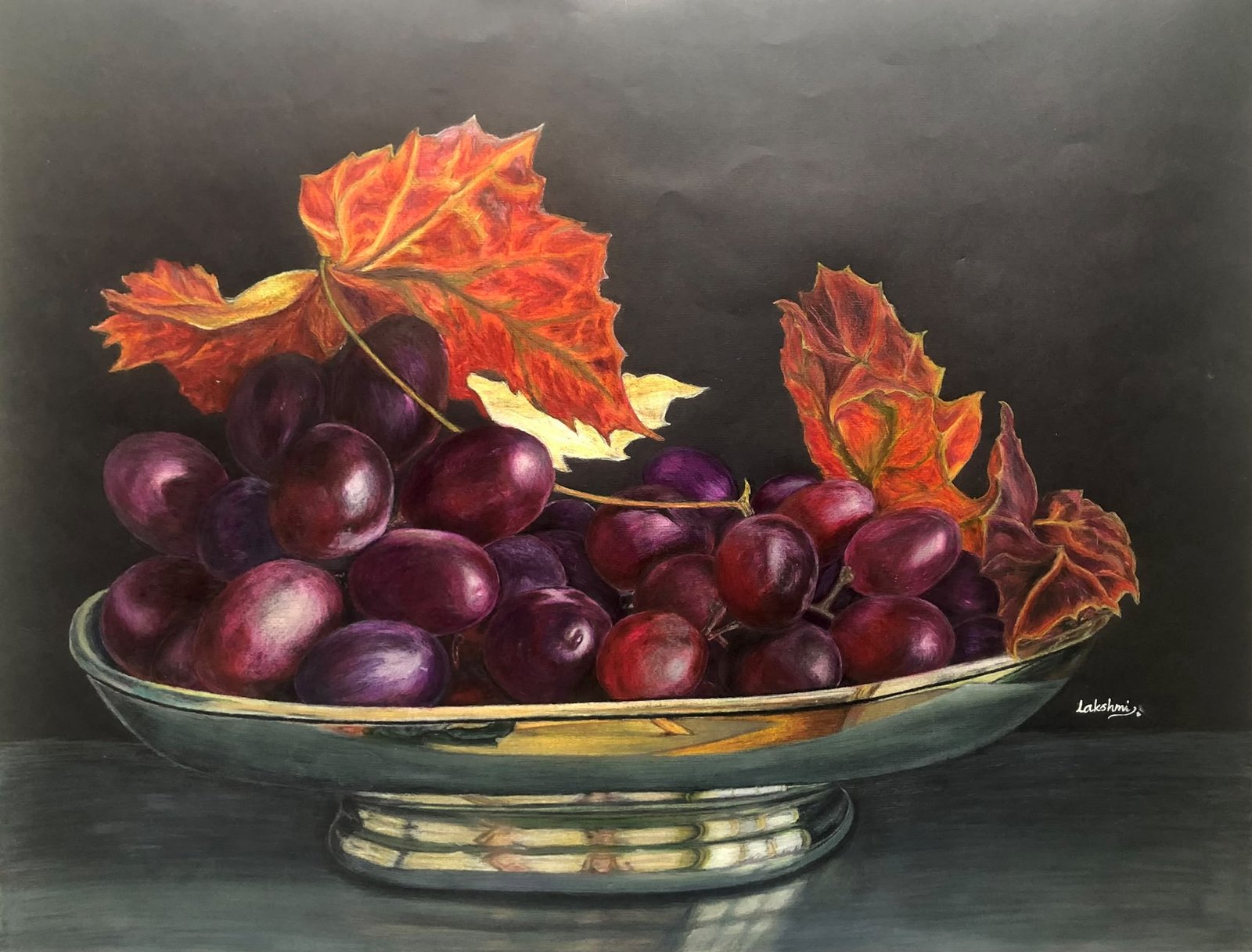 Autumn Grapes — artwork by Lakshmi Sridhar