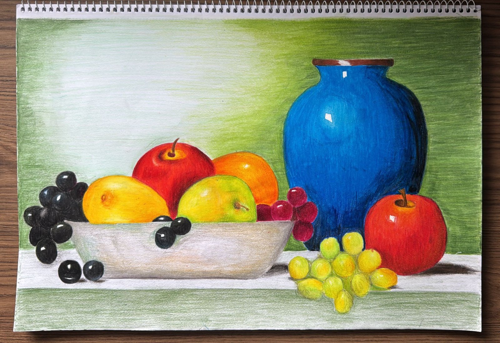 Fruit and Vase — student Christmas card, 2026