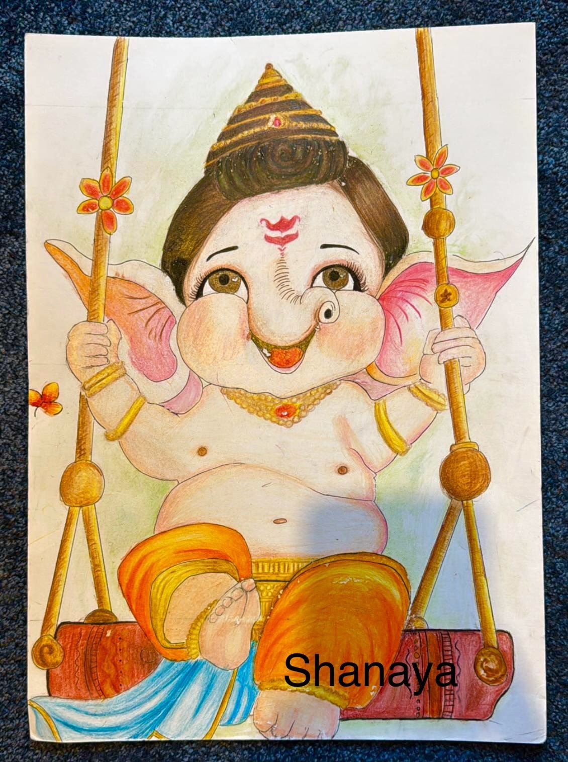 Baby Ganesh — student Christmas card, 2026