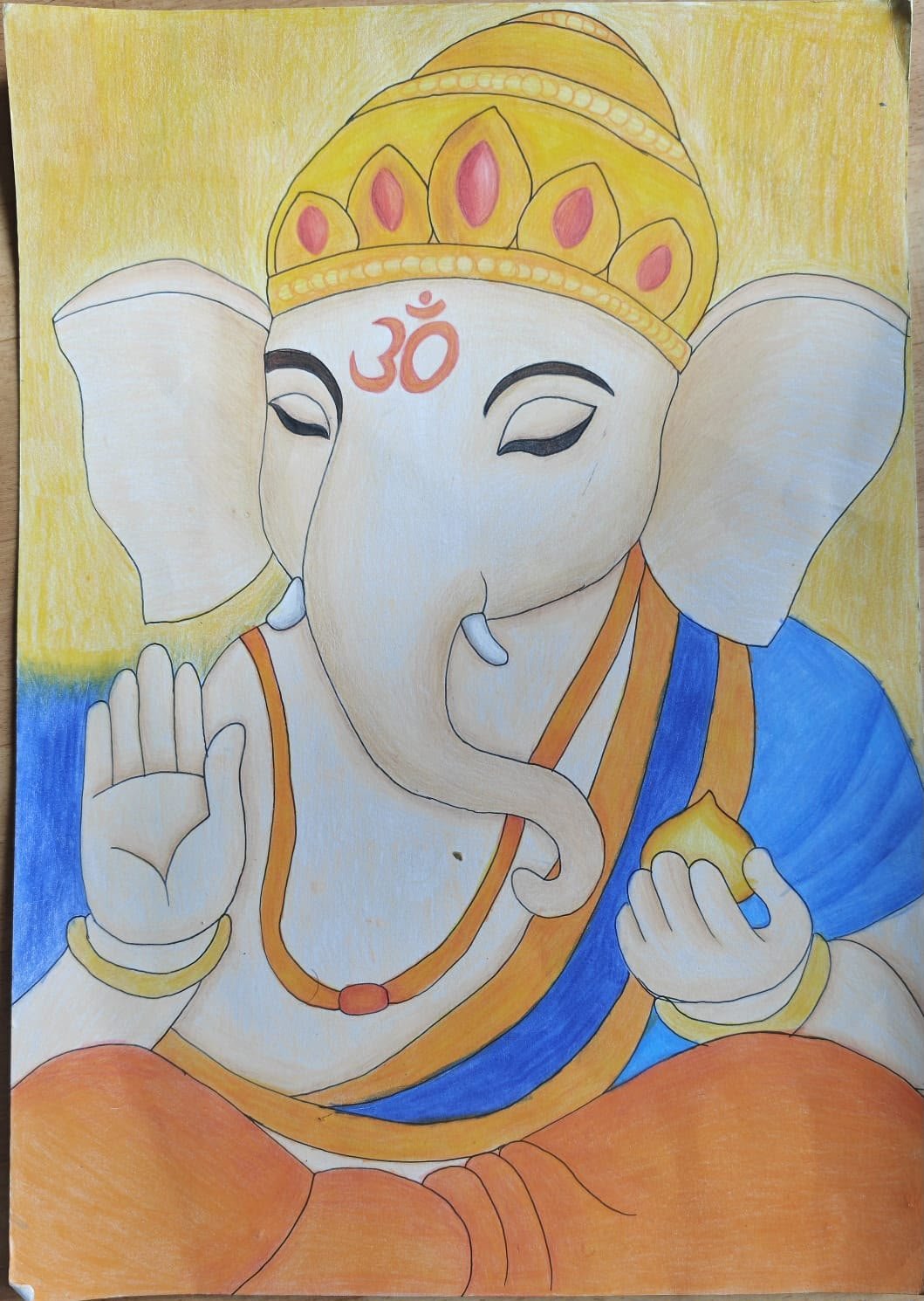 Lord Ganesha — student Christmas card, 2026
