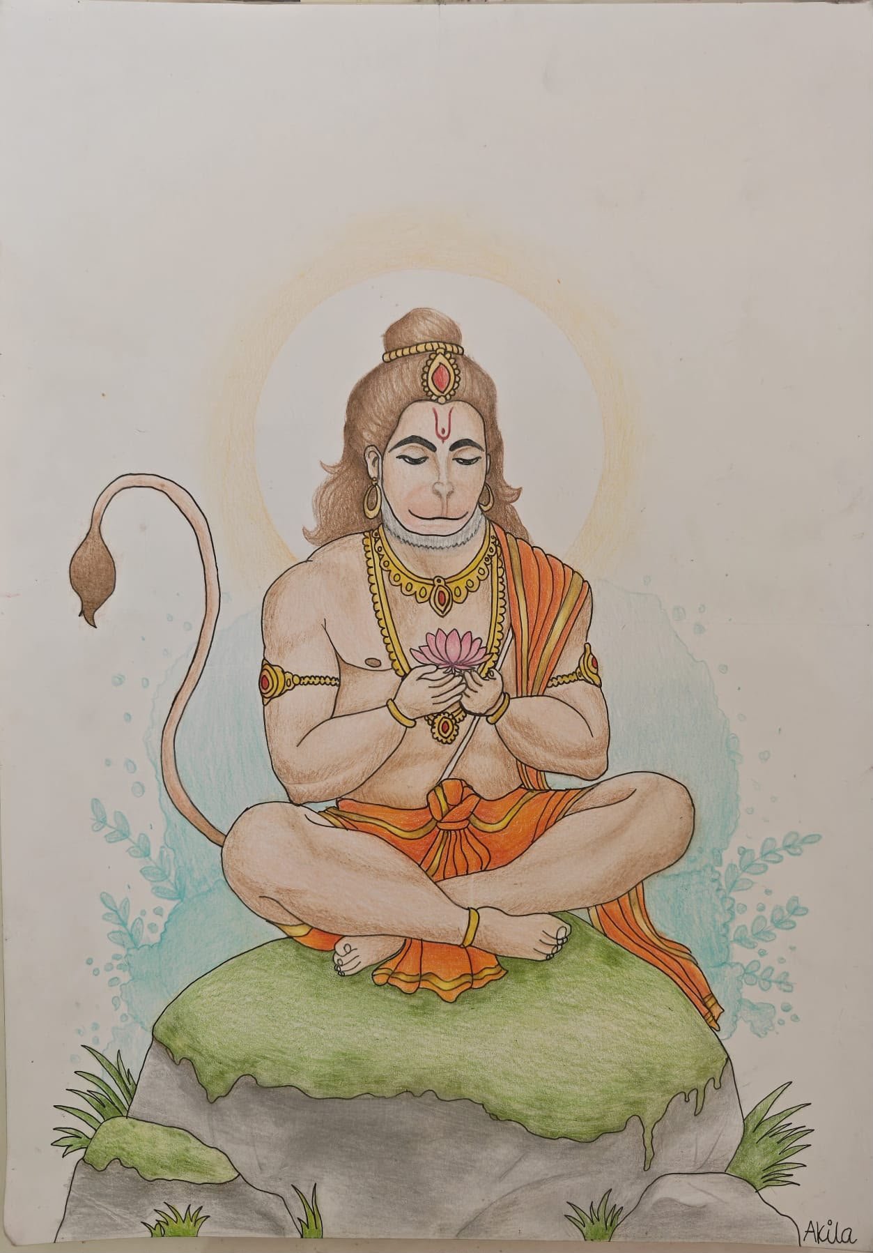 Hanuman — student Christmas card, 2026