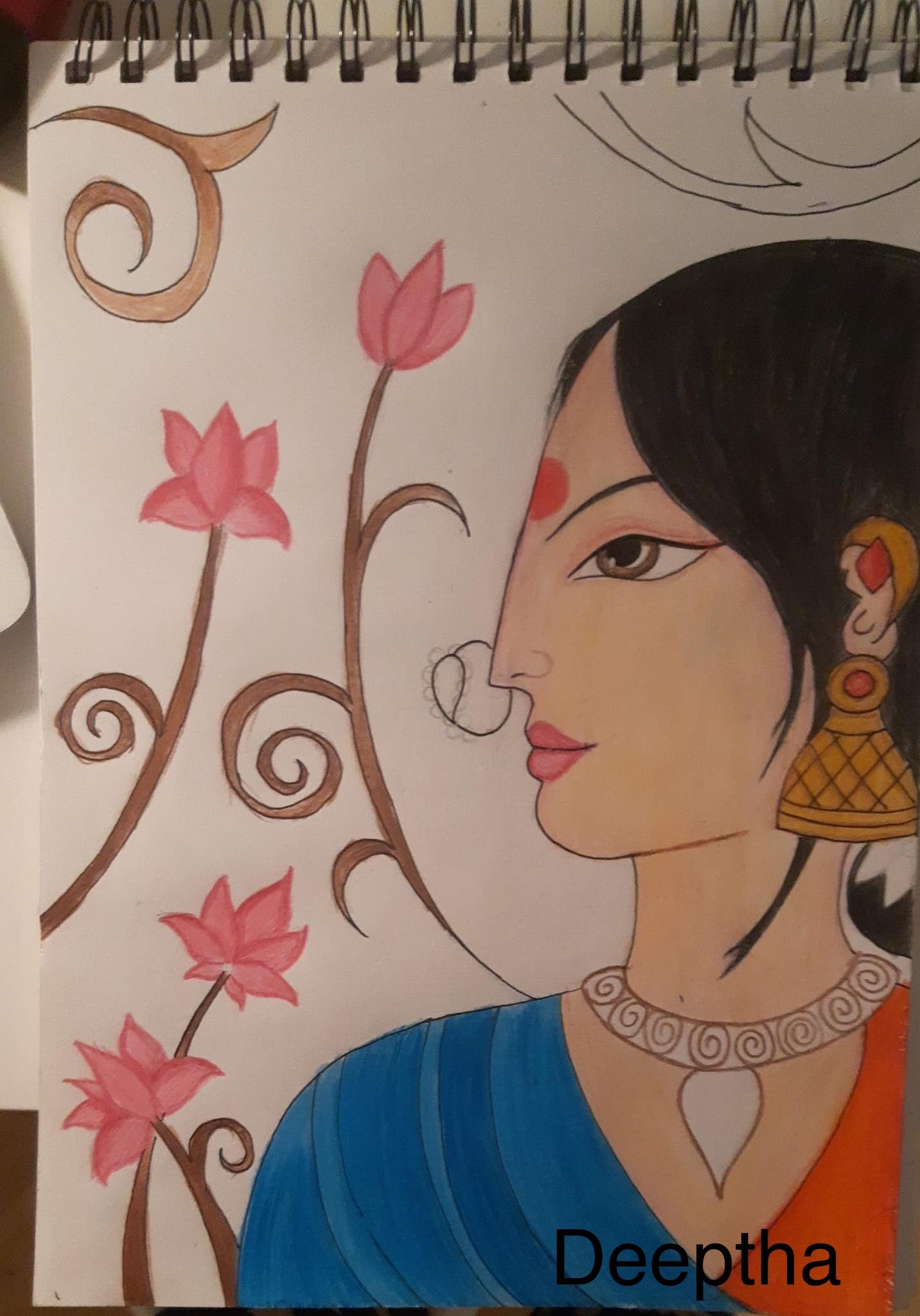 Woman in Profile — student Christmas card, 2026
