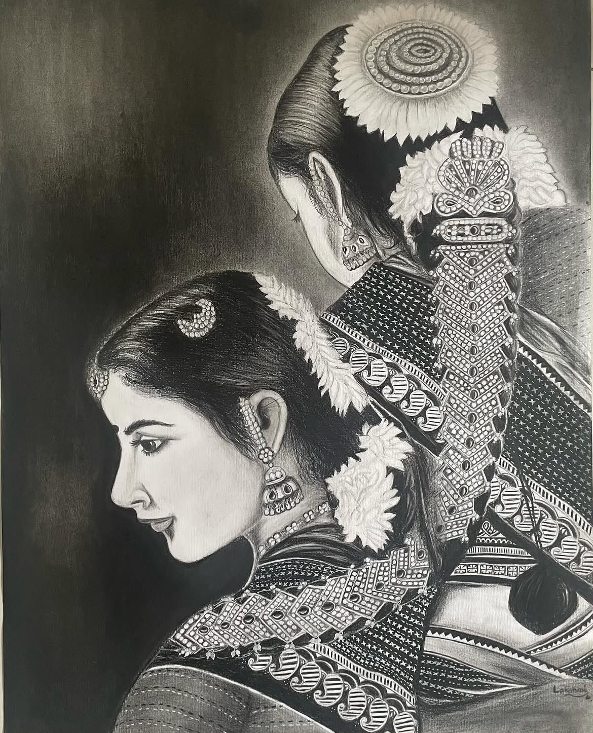 Two Women — artwork by Lakshmi Sridhar
